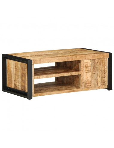 Tavolino da Salotto 90x50x36 cm Legno Massello di Mango Grezzo