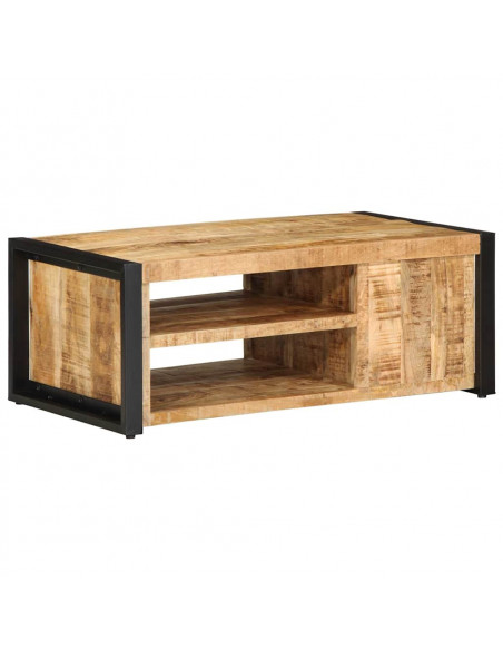 Tavolino da Salotto 90x50x36 cm Legno Massello di Mango Grezzo