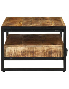 Tavolino da Salotto 90x50x36 cm Legno Massello di Mango Grezzo 2