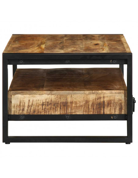 Tavolino da Salotto 90x50x36 cm Legno Massello di Mango Grezzo