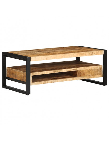 Tavolino da Salotto 90x50x36 cm Legno Massello di Mango Grezzo