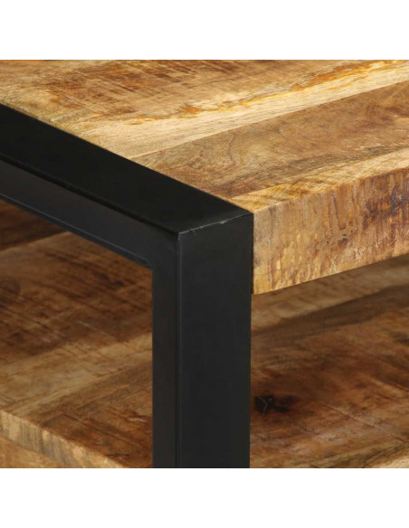 Tavolino da Salotto 90x50x36 cm Legno Massello di Mango Grezzo