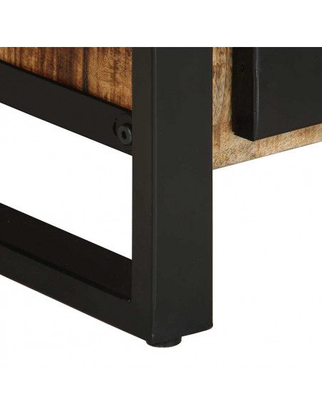 Tavolino da Salotto 90x50x36 cm Legno Massello di Mango Grezzo