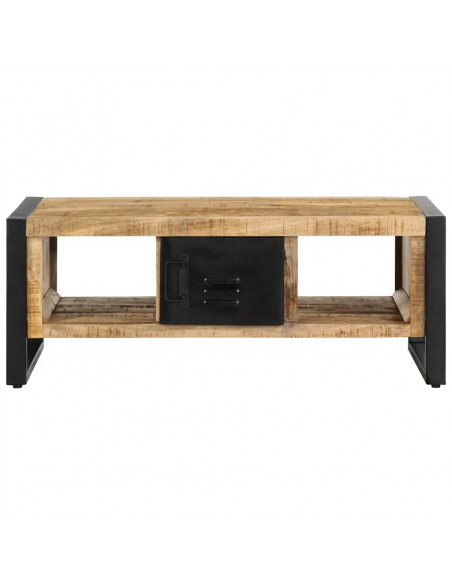 Tavolino da Salotto 90x50x36 cm Legno Massello di Mango Grezzo