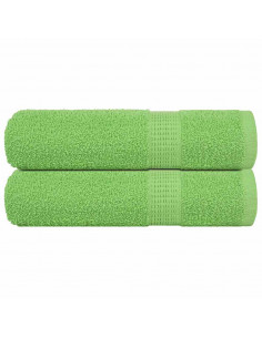 Asciugamani da Bagno 2 pz Verde Mela 100x150 cm 360 g/m² Cotone