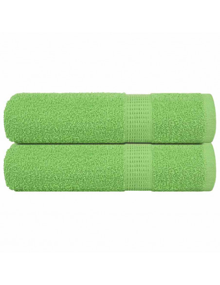 Asciugamani da Bagno 2 pz Verde Mela 100x150 cm 360 g/m² Cotone