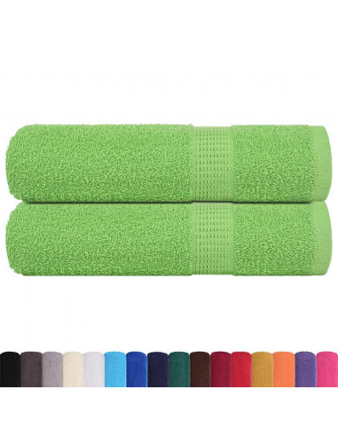 Asciugamani da Bagno 2 pz Verde Mela 100x150 cm 360 g/m² Cotone