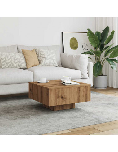 Tavolino da Salotto Rovere Artigianale 60x60x31,5 cm Truciolato