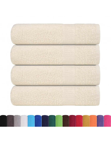 Asciugamani da Bagno 4 pz Crema 100x150 cm 360 g/m² 100% Cotone
