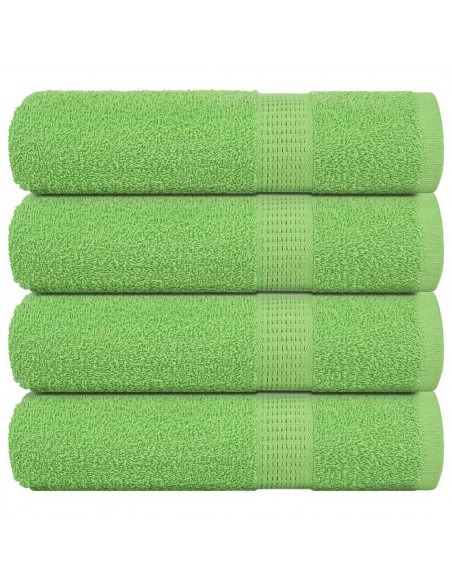 Asciugamani da Bagno 4 pz Verde Mela 100x150 cm 360 g/m² Cotone