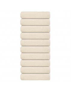 Asciugamani Doccia 10 pz Crema 70x140 cm 360 g/m² 100% Cotone