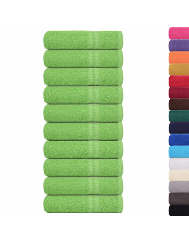 Asciugamani Doccia 10pz Verde Mela 70x140cm 360g/m² 100% Cotone