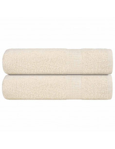 Asciugamani Doccia 2 pz Crema 70x140 cm 360 g/m² 100% Cotone