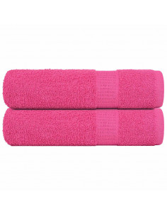 Asciugamani Doccia 2 pz Rosa 70x140 cm 360 g/m² 100% Cotone