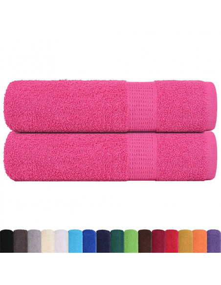 Asciugamani Doccia 2 pz Rosa 70x140 cm 360 g/m² 100% Cotone