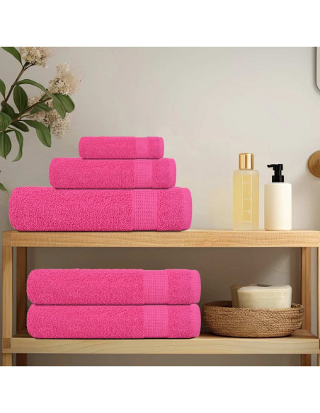 Asciugamani Doccia 2 pz Rosa 70x140 cm 360 g/m² 100% Cotone