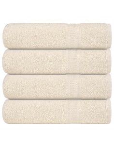 Asciugamani Doccia 4 pz Crema 70x140 cm 360 g/m² 100% Cotone