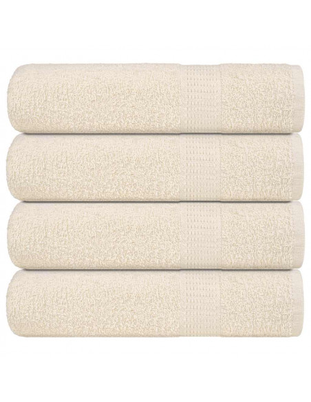 Asciugamani Doccia 4 pz Crema 70x140 cm 360 g/m² 100% Cotone