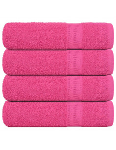 Asciugamani Doccia 4 pz Rosa 70x140 cm 360 g/m² 100% Cotone
