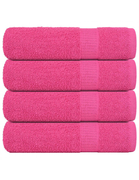 Asciugamani Doccia 4 pz Rosa 70x140 cm 360 g/m² 100% Cotone
