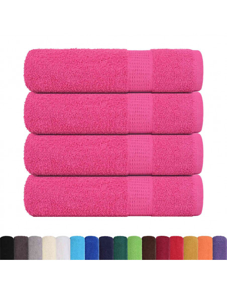 Asciugamani Doccia 4 pz Rosa 70x140 cm 360 g/m² 100% Cotone