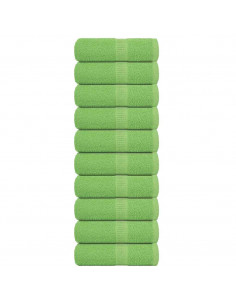 Asciugamani Ospiti 10 pz Verde Mela 30x50 cm 360 g/m² Cotone