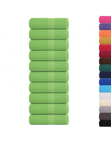 Asciugamani Ospiti 10 pz Verde Mela 30x50 cm 360 g/m² Cotone