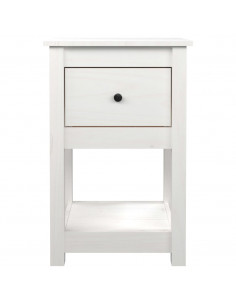 Comodini 2 pz Bianca 40x35x61,5 cm in Legno Massello di Pino