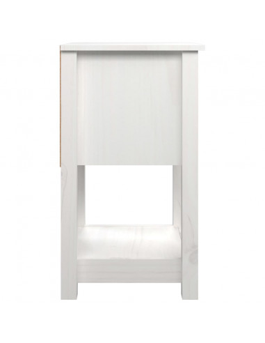 Comodini 2 pz Bianca 40x35x61,5 cm in Legno Massello di Pino