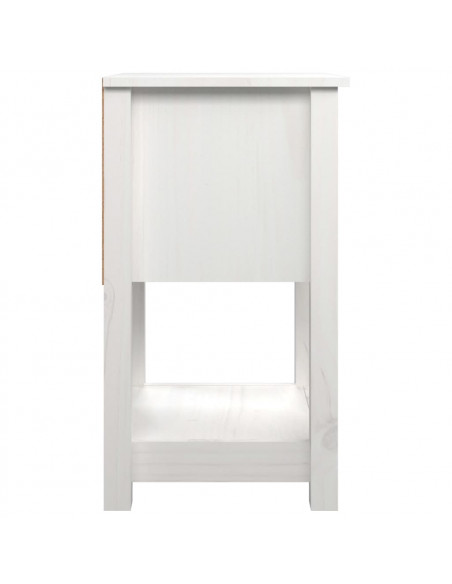 Comodini 2 pz Bianca 40x35x61,5 cm in Legno Massello di Pino