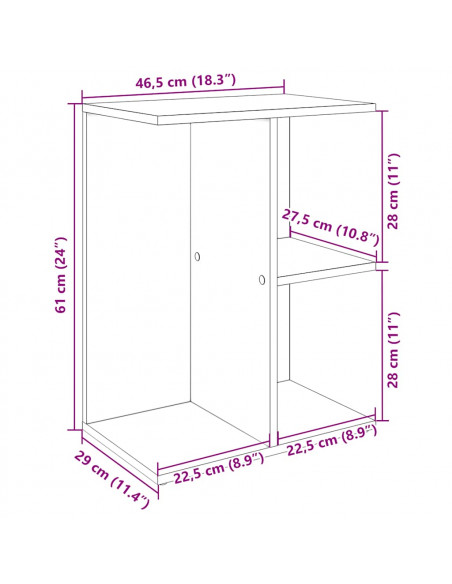Comodini 2 pz Bianchi 46,5x29x61 cm in Legno Multistrato