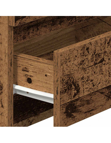Comodini 2 pz con 2 Cassetti Legno Antico 40x33x60 cm