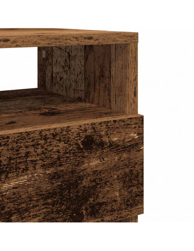 Comodini 2 pz con 2 Cassetti Legno Antico 40x33x60 cm