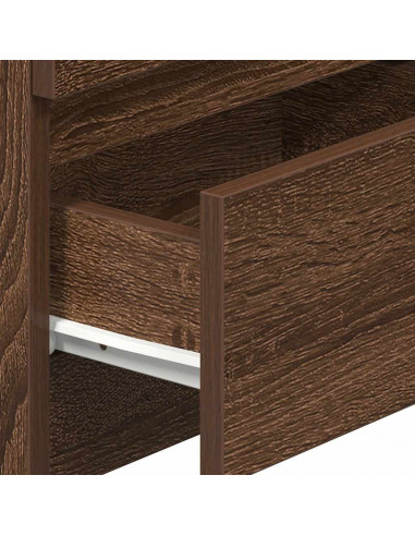 Comodini 2 pz con 2 Cassetti Rovere Marrone 40x33x60 cm