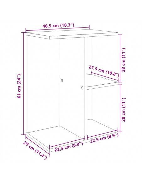 Comodini 2 pz Grigio Cemento 46,5x29x61 cm in Legno Multistrato