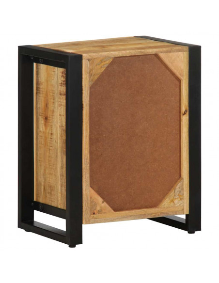 Comodini 2 pz in Legno Massello di Mango Grezzo