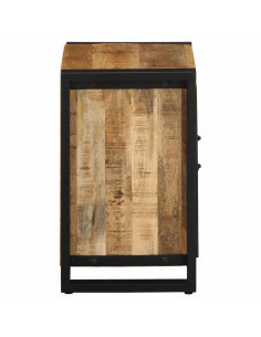 Comodini 2 pz in Legno Massello di Mango Grezzo