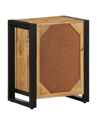 Comodini 2 pz in Legno Massello di Mango Grezzo