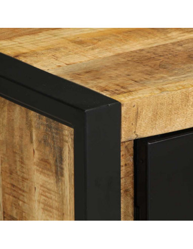 Comodini 2 pz in Legno Massello di Mango Grezzo