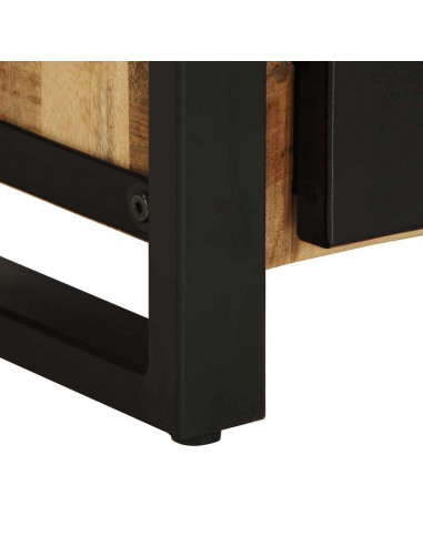 Comodini 2 pz in Legno Massello di Mango Grezzo