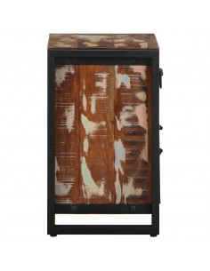 Comodini 2 pz Multicolore in Legno Massello di Mango Grezzo