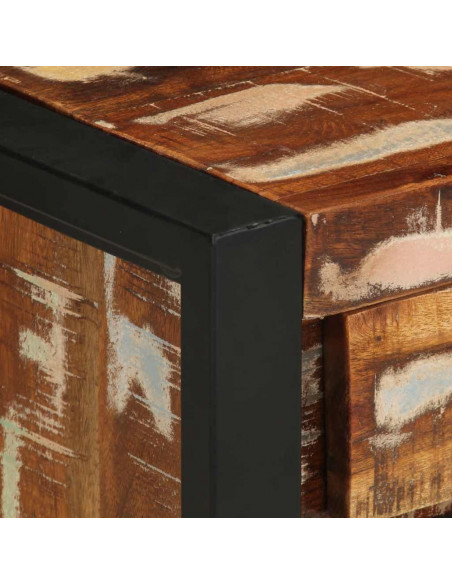 Comodini 2 pz Multicolore in Legno Massello di Mango Grezzo