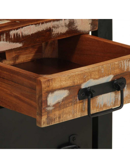 Comodini 2 pz Multicolore in Legno Massello di Mango Grezzo