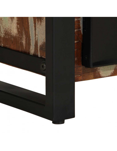 Comodini 2 pz Multicolore in Legno Massello di Mango Grezzo