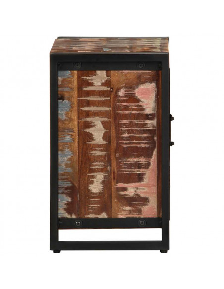 Comodini 2 pz Multicolore in Legno Massello di Mango Grezzo