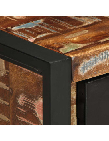 Comodini 2 pz Multicolore in Legno Massello di Mango Grezzo