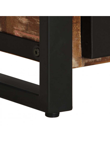 Comodini 2 pz Multicolore in Legno Massello di Mango Grezzo