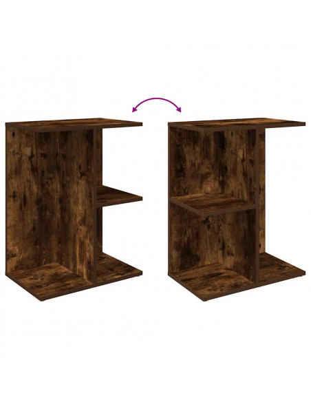 Comodini 2 pz Rovere Fumo 46,5x29x61 cm in Legno Multistrato