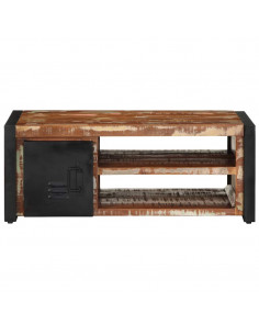 Tavolino Salotto Multicolore 90x50x36cm Legno Massello Recupero