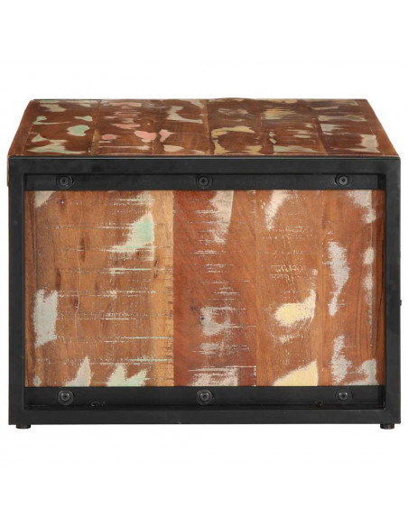 Tavolino Salotto Multicolore 90x50x36cm Legno Massello Recupero